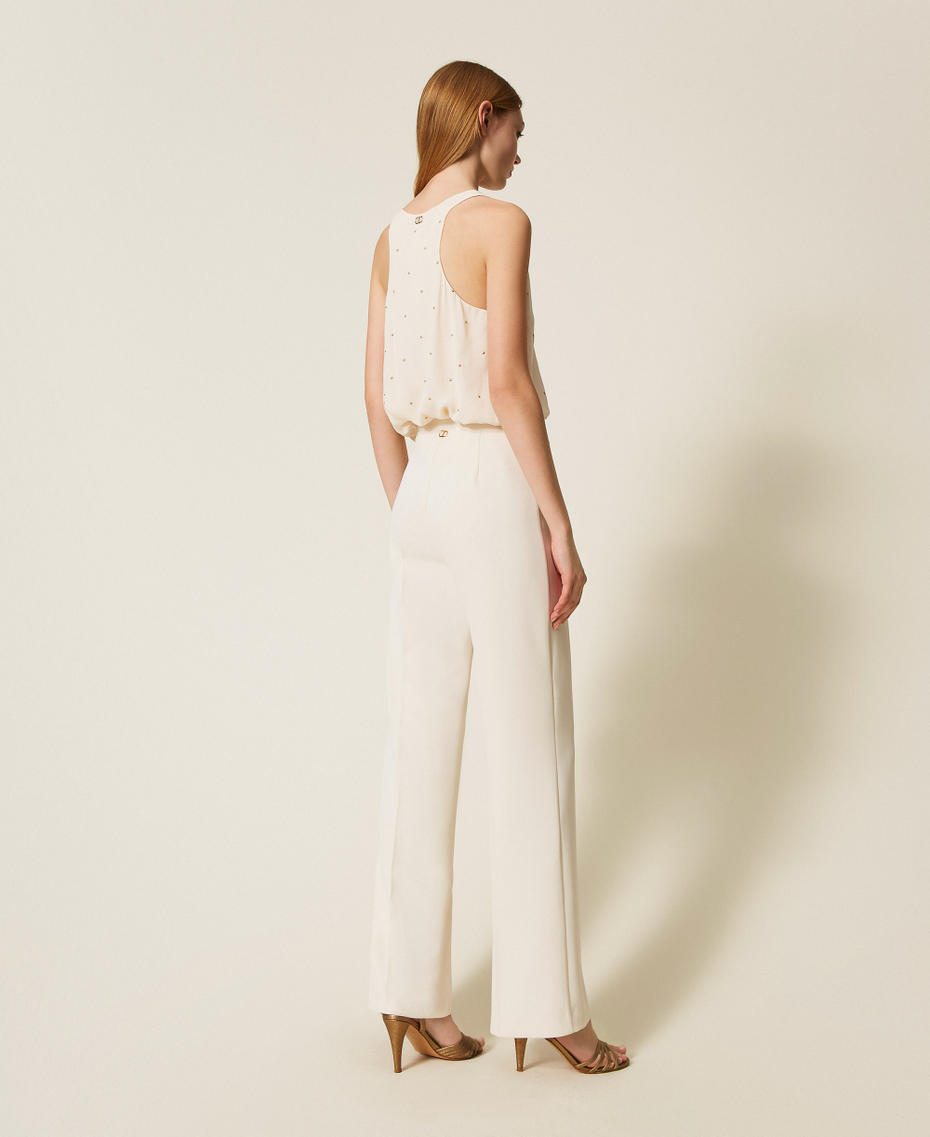 Crêpe cady trousers with belt Mother Of Pearl Woman 252TP2281_00059_03