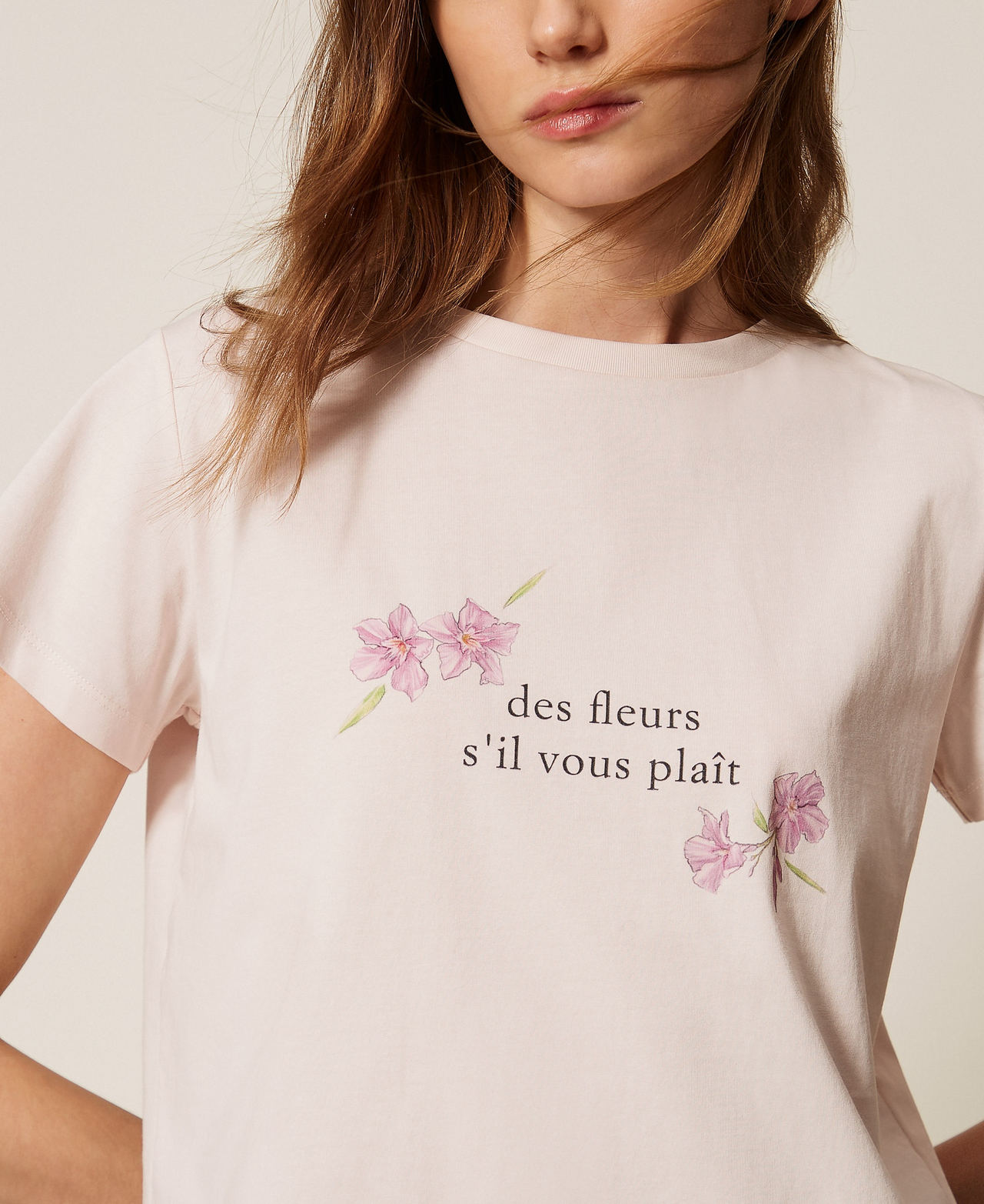 Regular T-shirt with print Pink Sand Woman 261TP2341_00570_PD