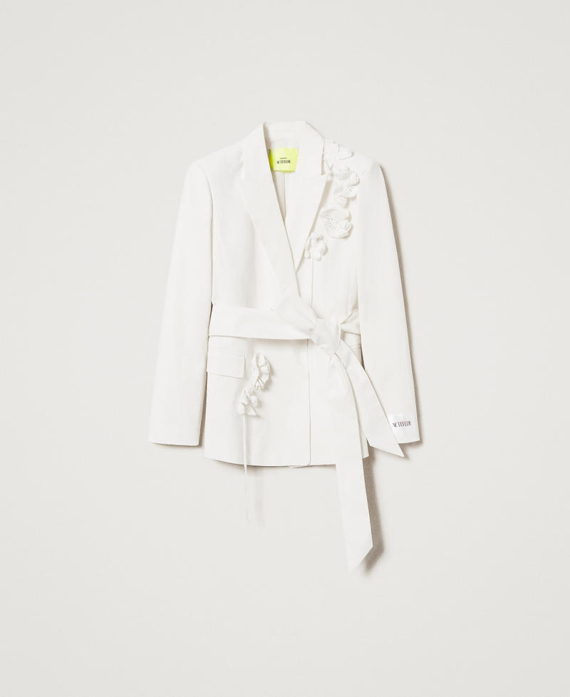 MYFO blazer with crochet flowers White Snow Woman 251AQ2060_00282_0S