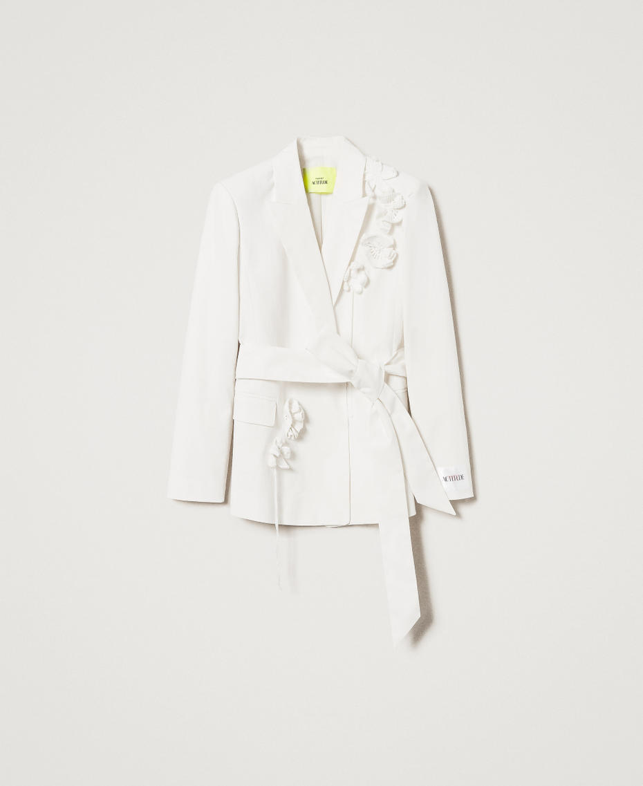 MYFO blazer with crochet flowers White Snow Woman 251AQ2060_00282_S0