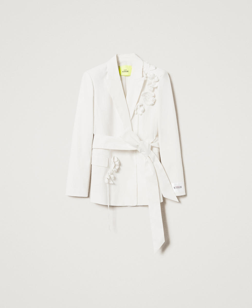 MYFO Blazer mit gehäkelten Blumen