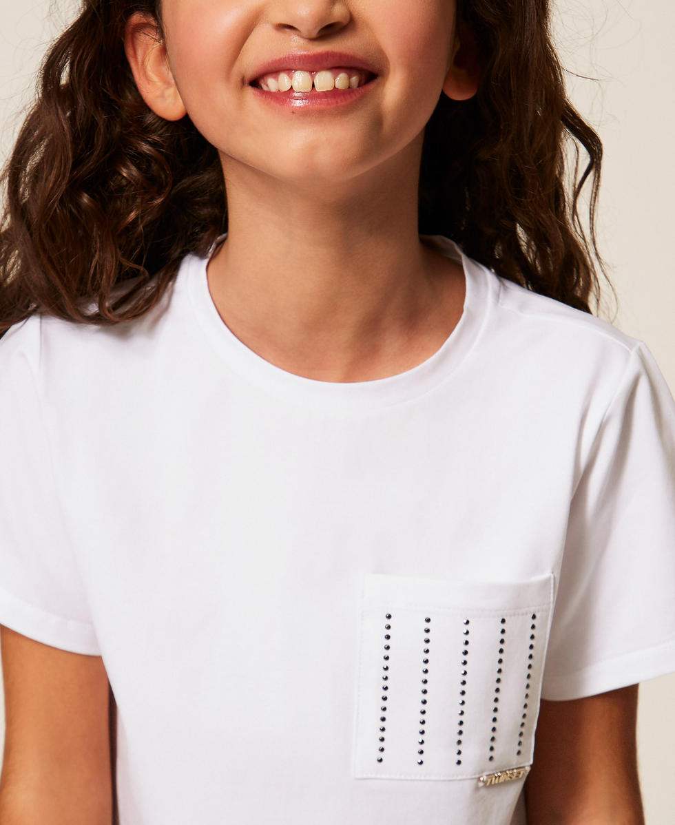 T-Shirt im Regular-Fit mit Nieten Mattwei&szlig; M&auml;dchen 261GJ2092_00526_04