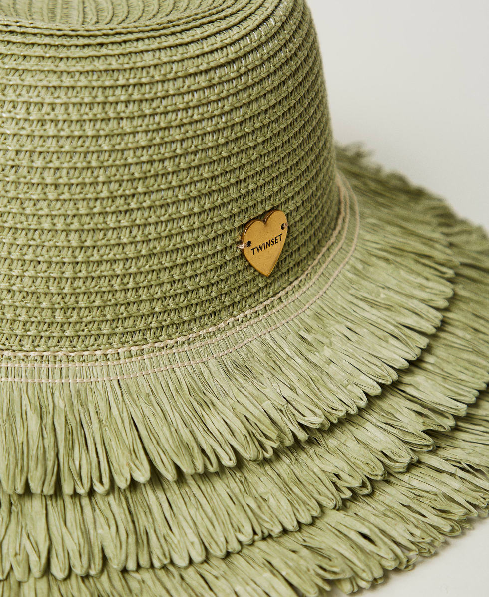 Chapeau &agrave; large bord effet paille Olive Leaf Femme 251LB4DBB_12135_02