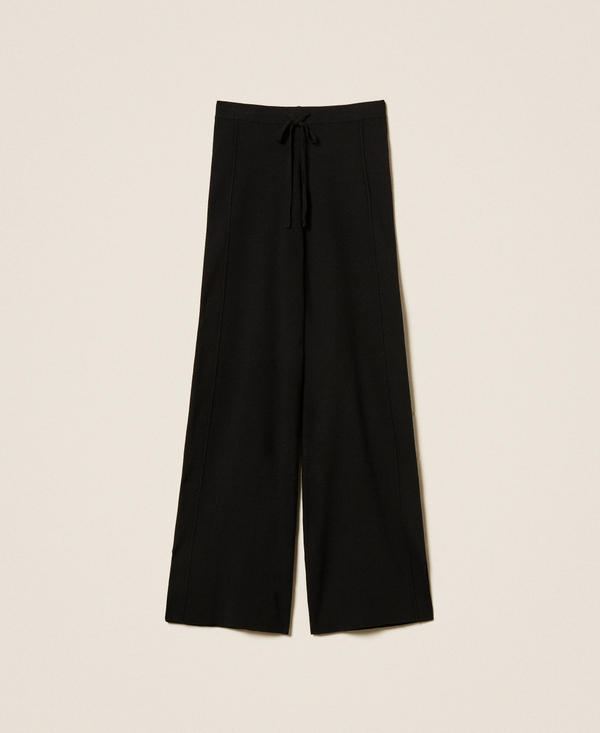 Wide knit trousers