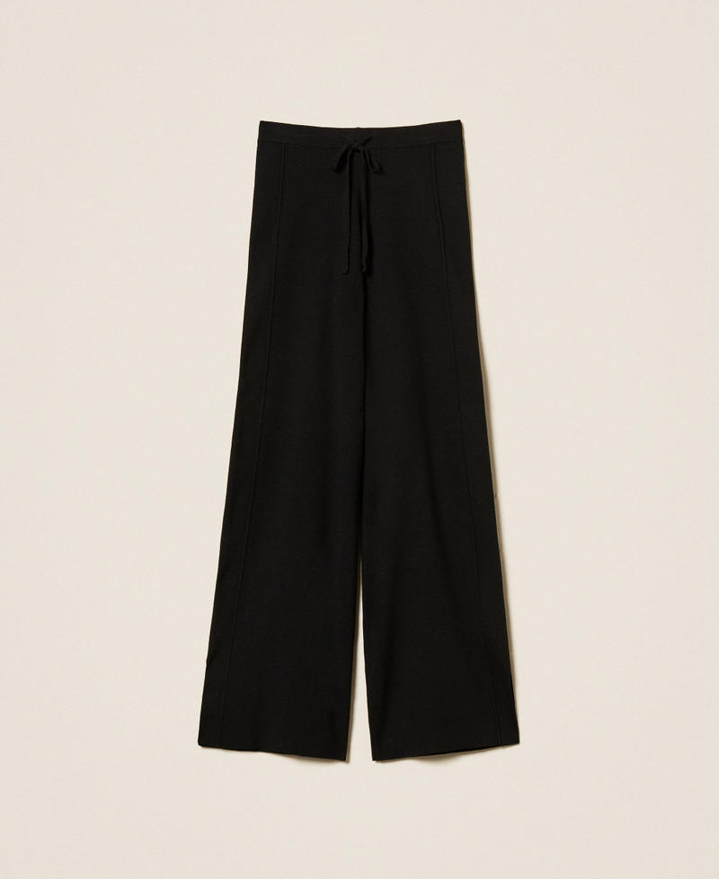 Wide knit trousers Black Woman 252LL3NCC_00006_S0