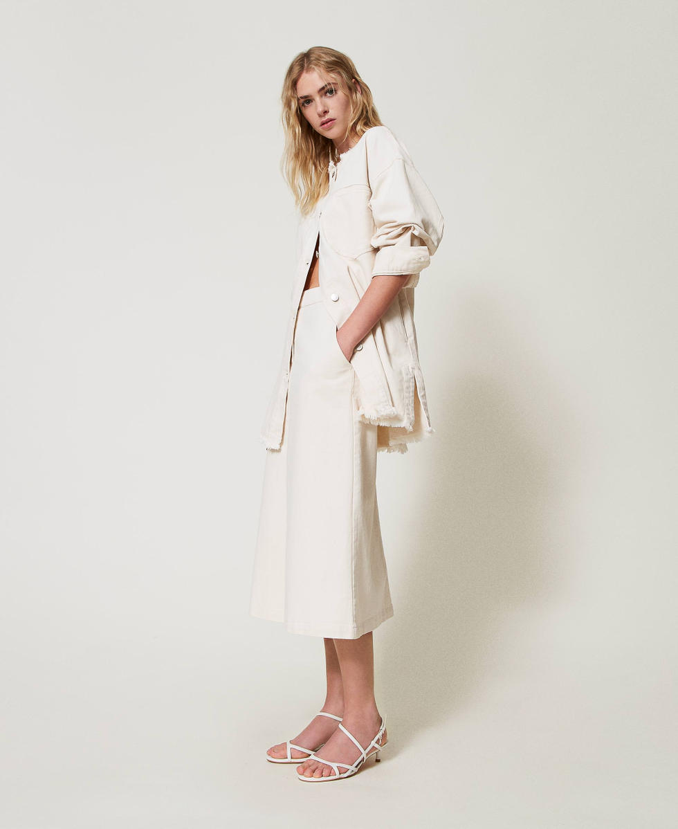 Gonna in bull con cotone organico Beige "Angorra" Donna 251AP2363_12114_01