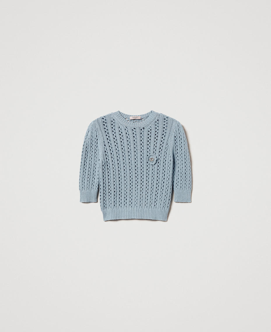 Jersey con broche de ganchillo Gris &laquo;Azul Beb&eacute;&raquo; Mujer 251TP3361_00485_S0