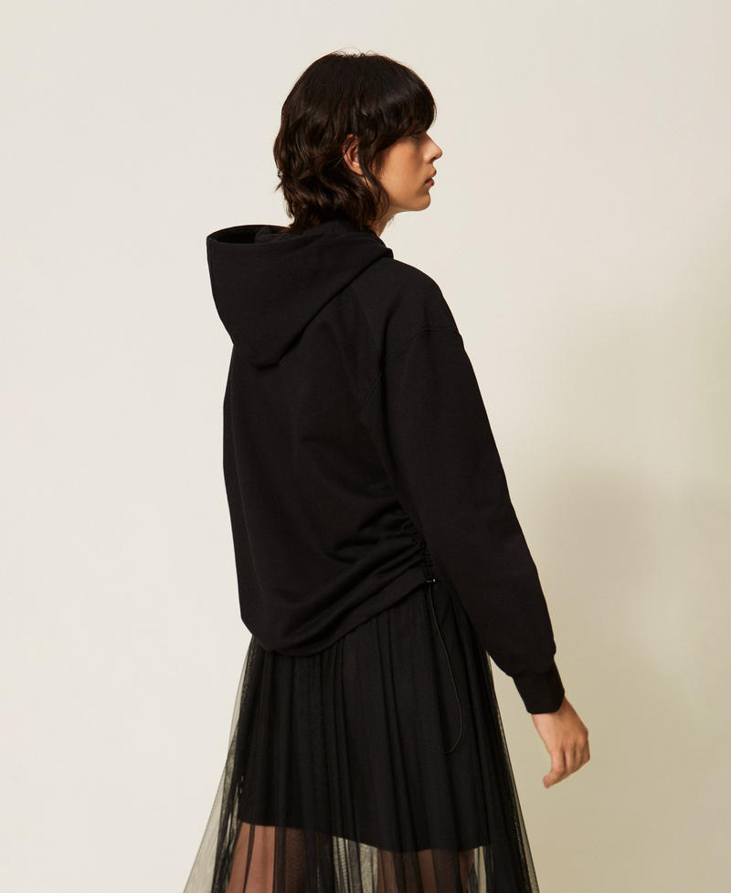Hoodie with logo print Black Woman 262LI2GEE_00006_03