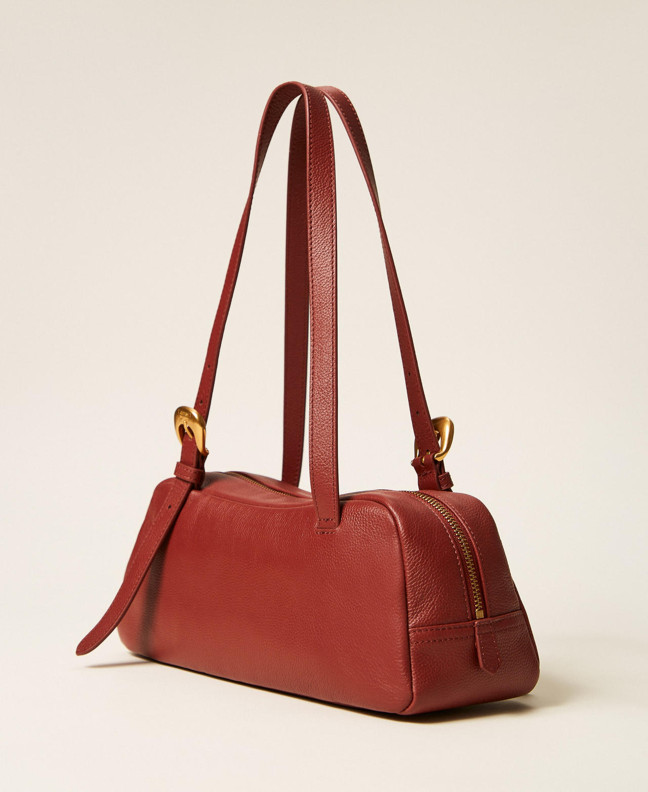 Sac bowling r&eacute;glable en cuir Marron "Cherry Wood" Femme 262TB7193_06501_03