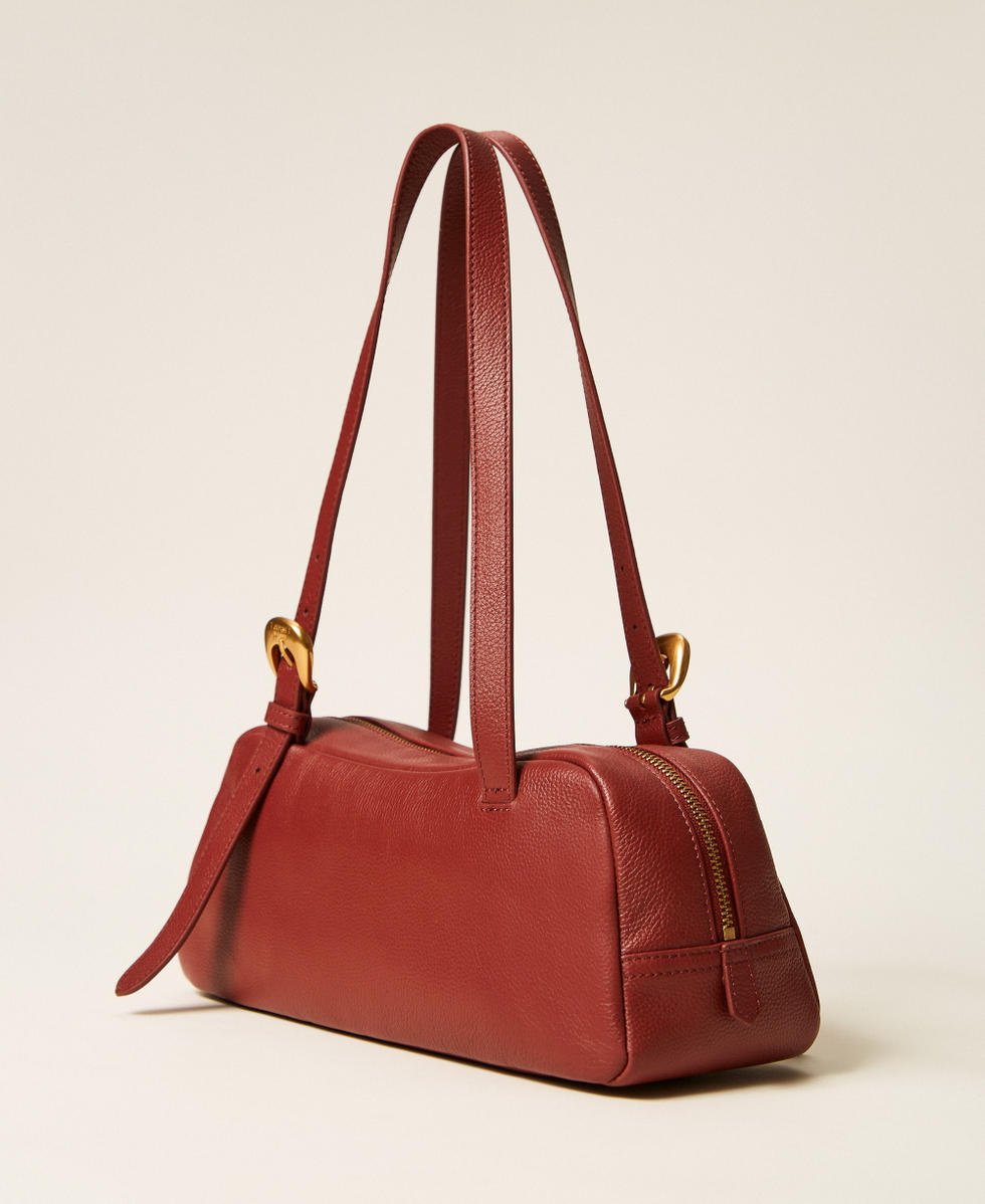 Bowling-Bag aus Leder mit verstellbarem Riemen "Cherry Wood-Braun" Frau 262TB7193_06501_03