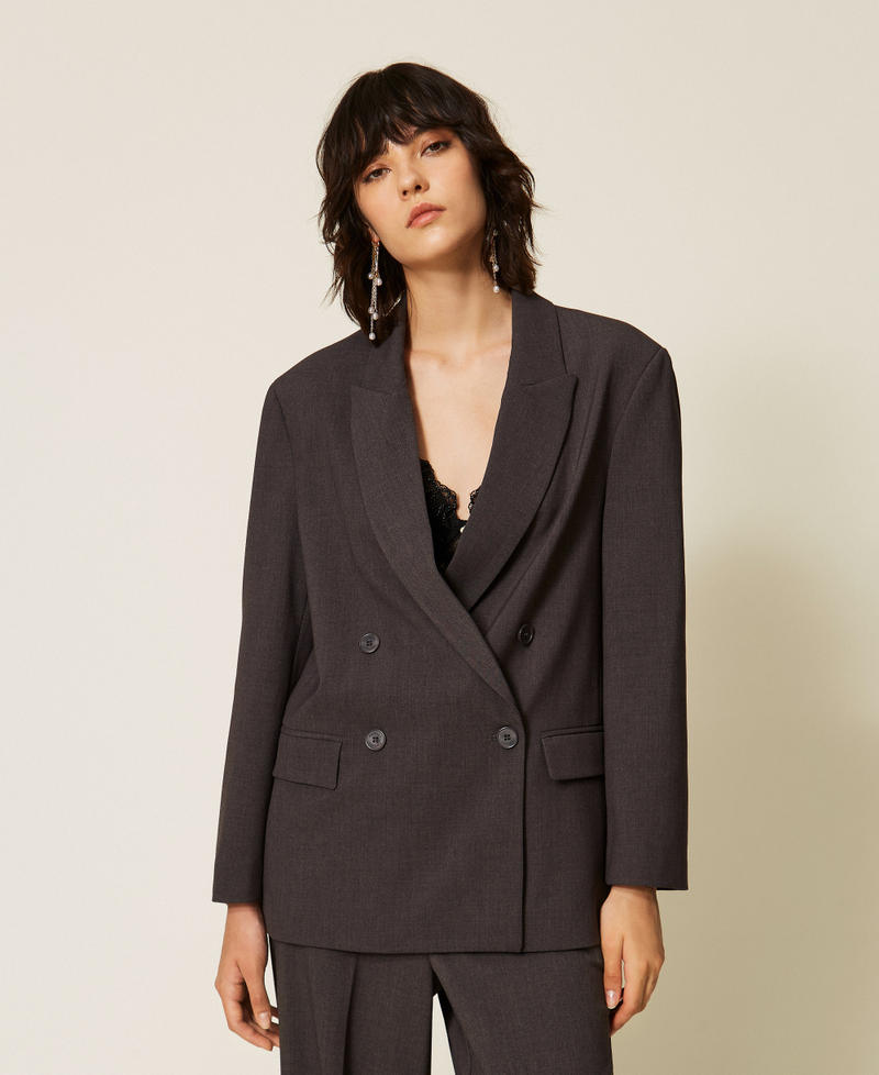Giacca blazer doppiopetto Grigio Antracite Melange Donna 262TF2010_12840_02