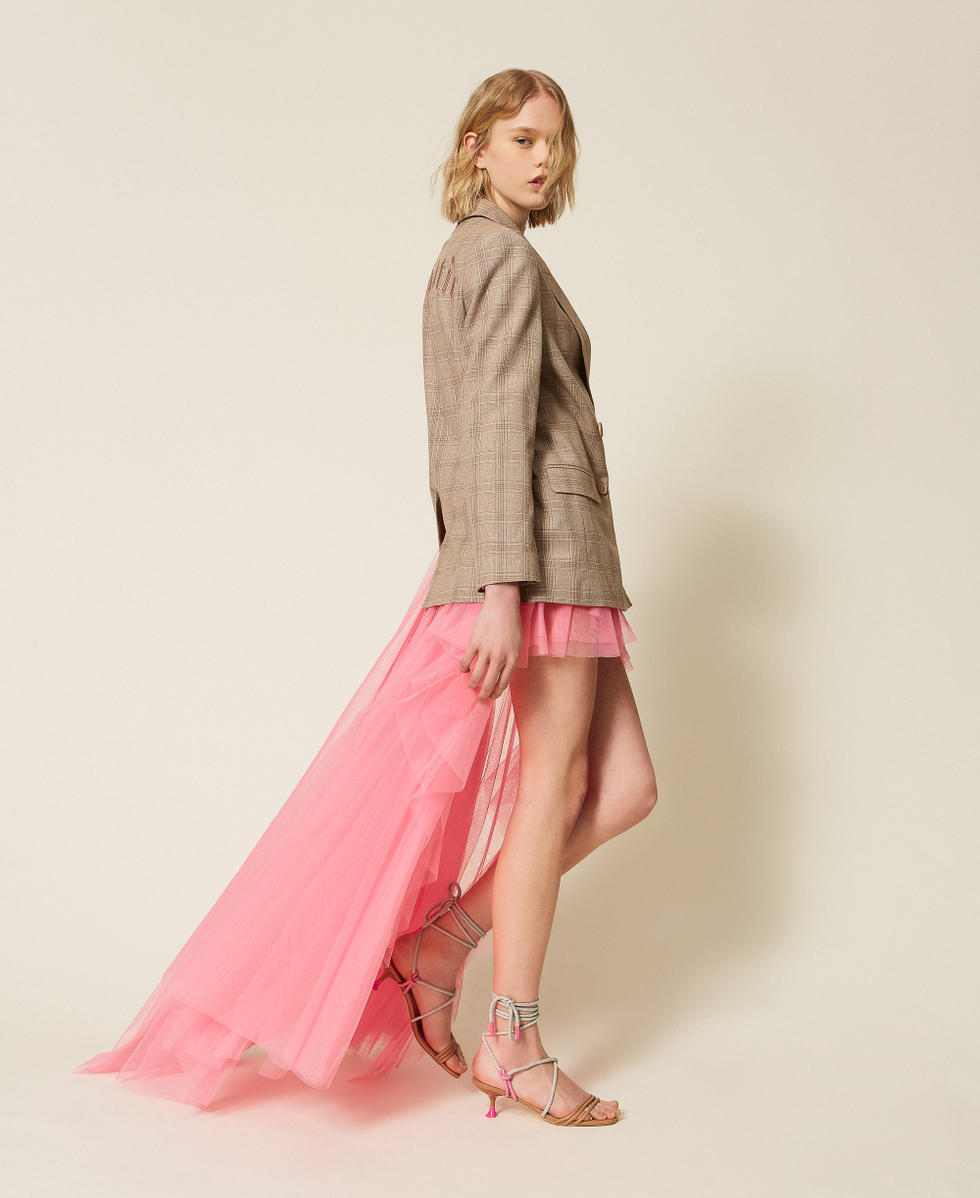 Gonna lunga asimmetrica MYFO in tulle Rosa "Aurora Pink" Donna 261AQ2110_07207_02