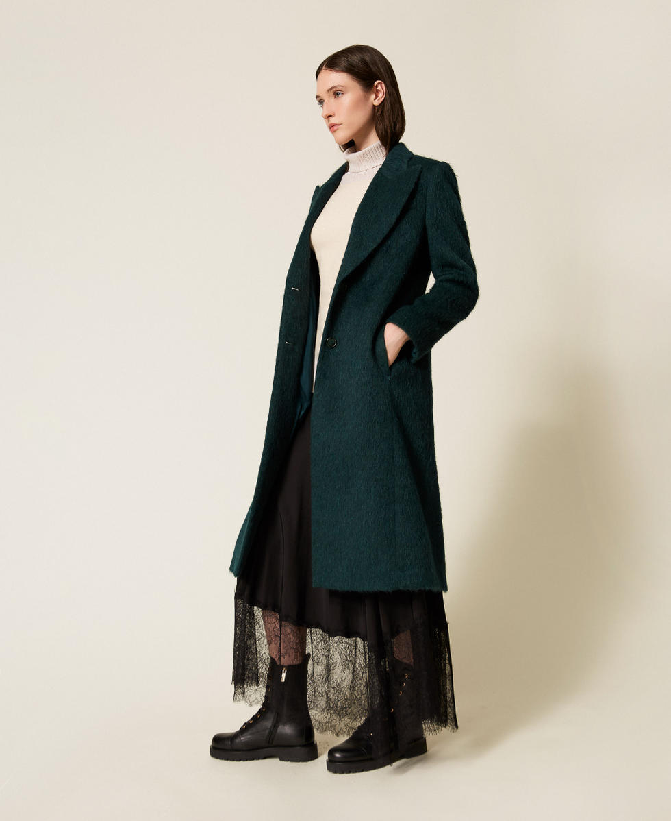 Cappotto lungo in misto lana Deep Forest Donna 252TT2220_05247_02