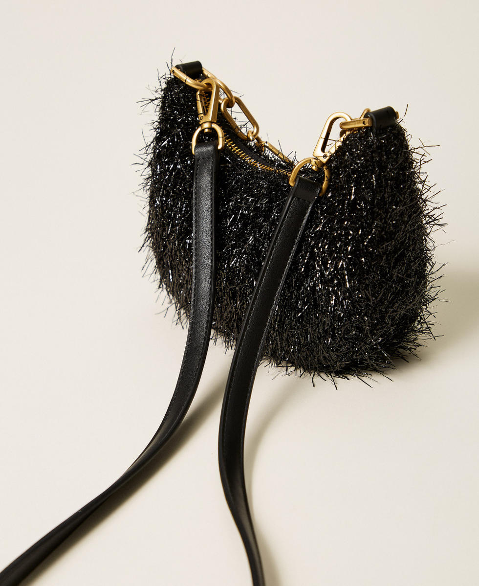 Sac Mini Croissant avec lurex et cha&icirc;ne Noir Femme 262TB7300_00006_03