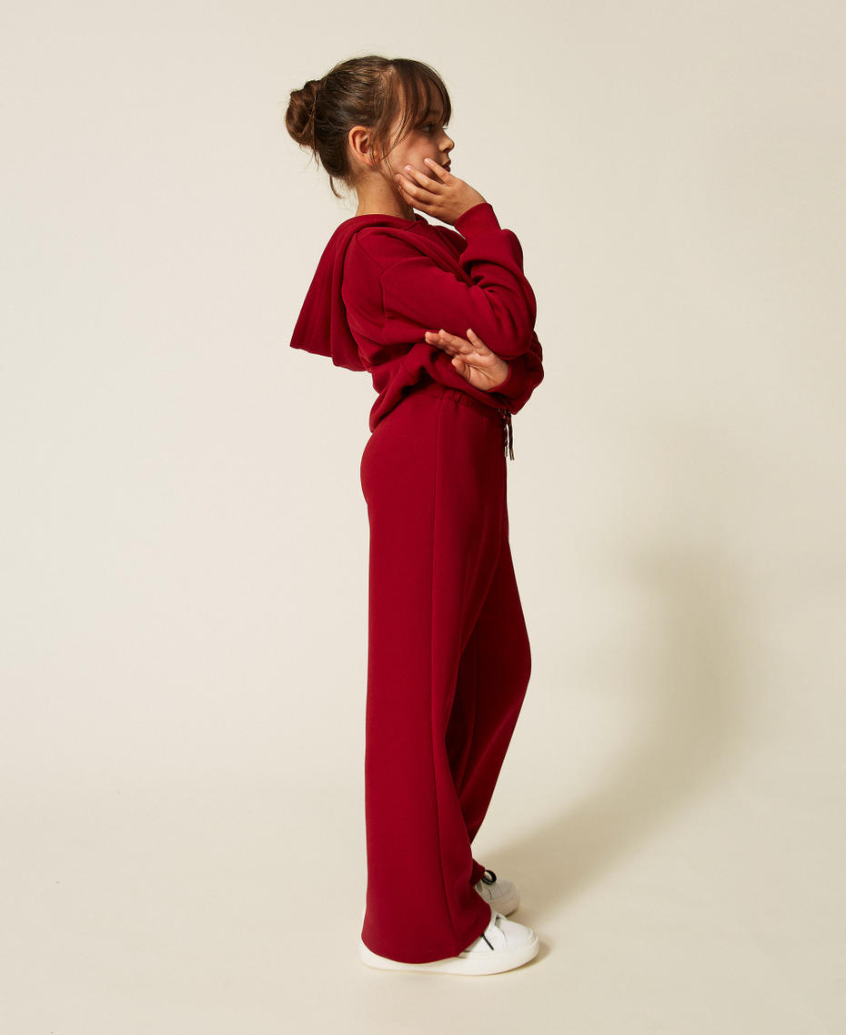 Felpa e pantaloni ampi in tessuto scuba Red Ruby Bambina 262GJ2130_13704_02