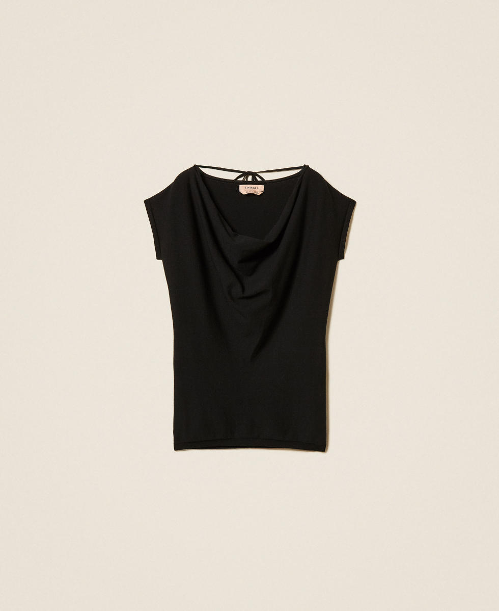 Maxi jumper with draping
