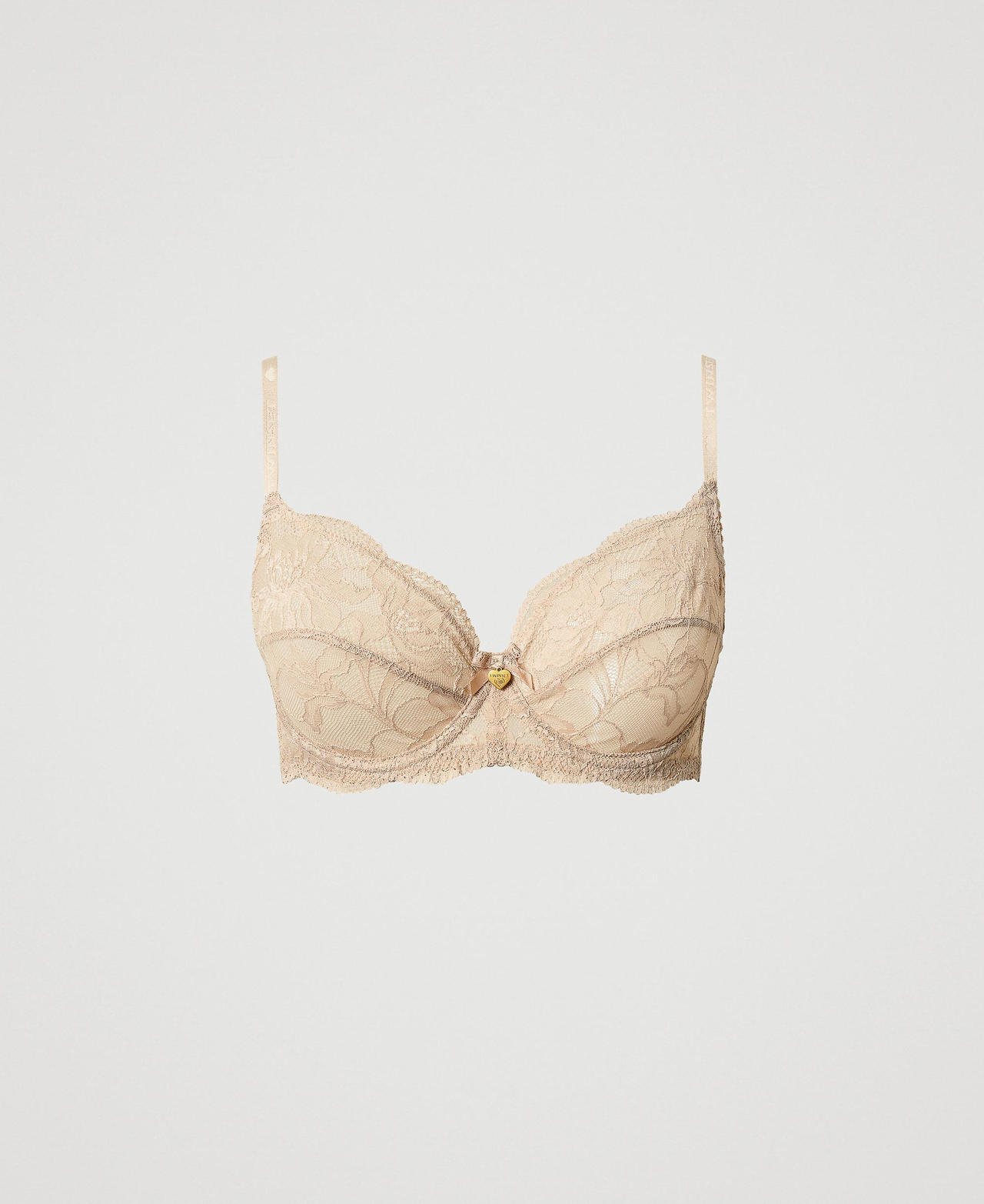 Underwired lace bra Woman, Beige | TWINSET Milano