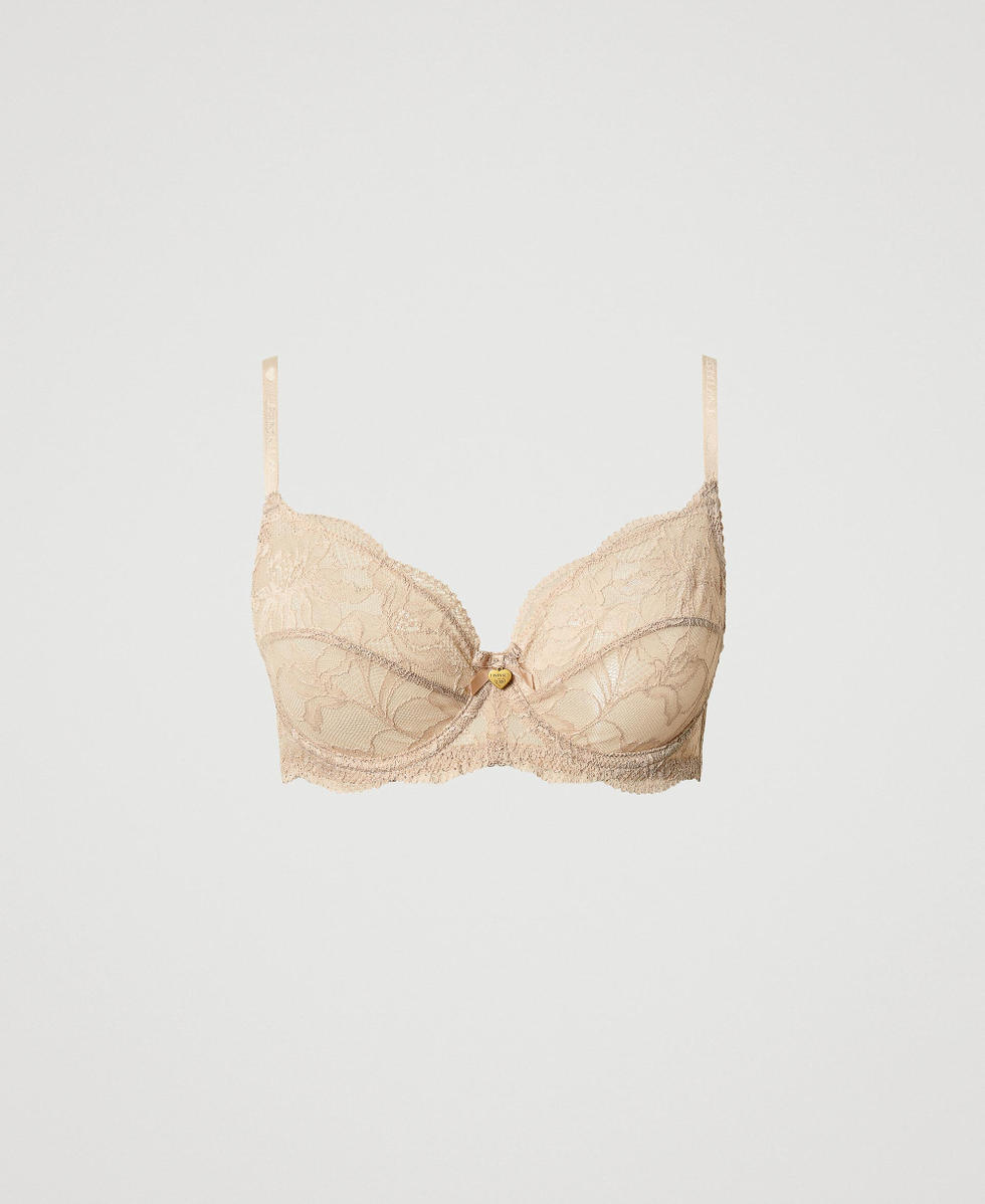 Underwired lace bra Wonder Beige Woman 242LL6E55_11044_S0