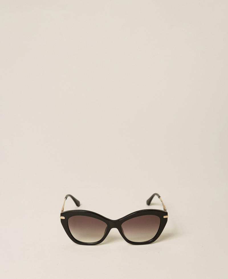 Occhiali da sole a farfalla in acetato Shiny Gold Donna 999TZ5097_14158_01