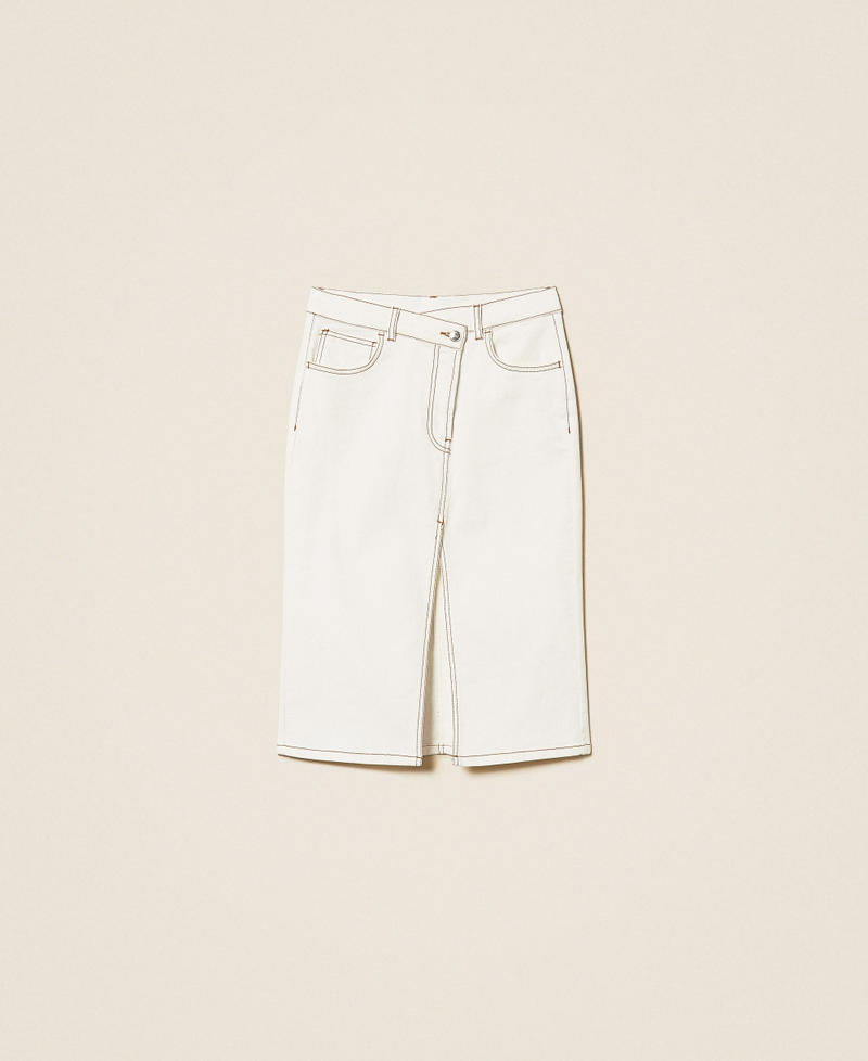 Rock aus Bio-Bull-Baumwolle Milk Frau 261AP2383_12577_S0