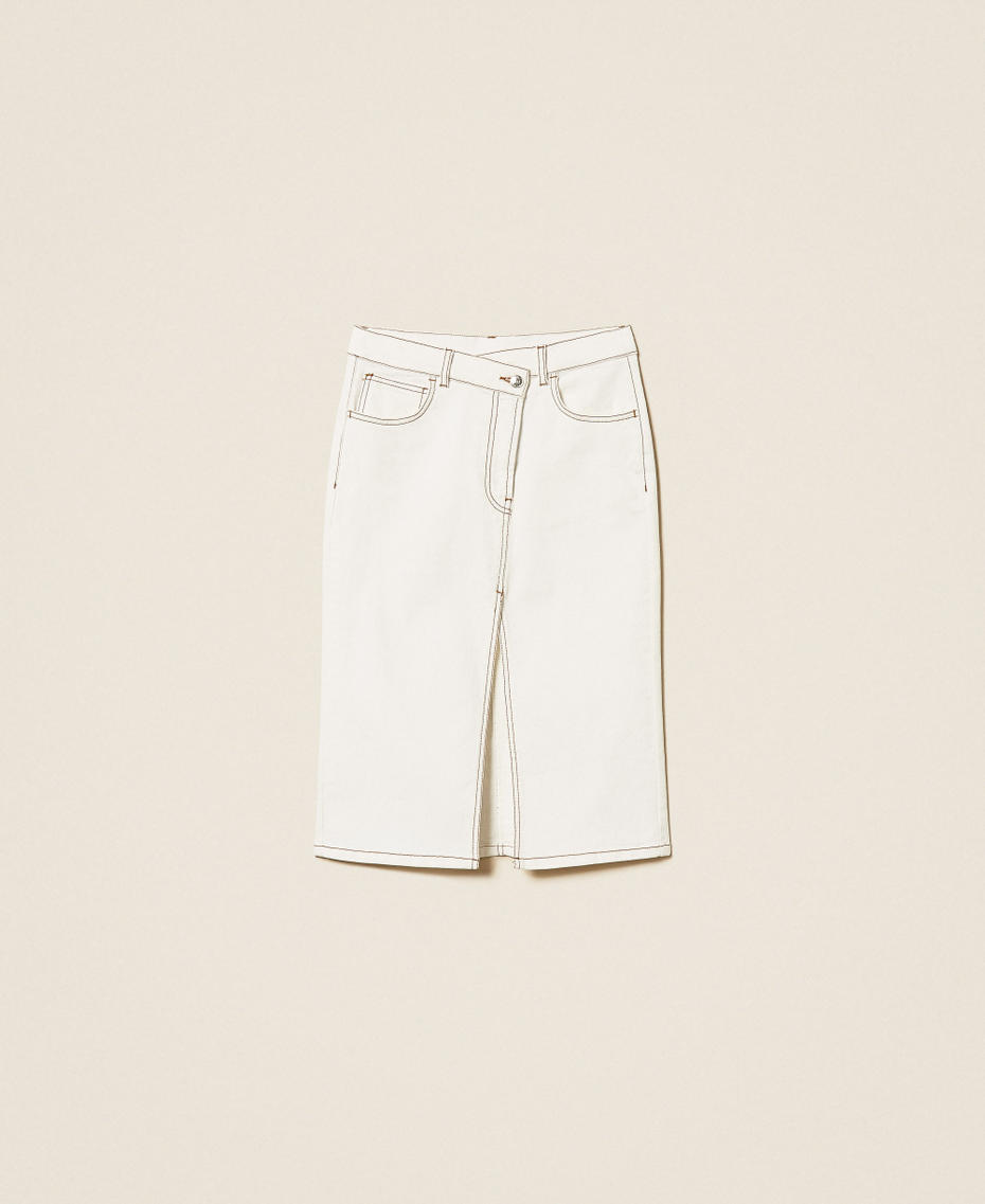 Rock aus Bio-Bull-Baumwolle Milk Frau 261AP2383_12577_S0