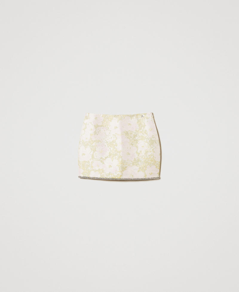 Jacquard miniskirt with hand embroidery Jacquard Flowers Woman 251AP2101_12228_S0