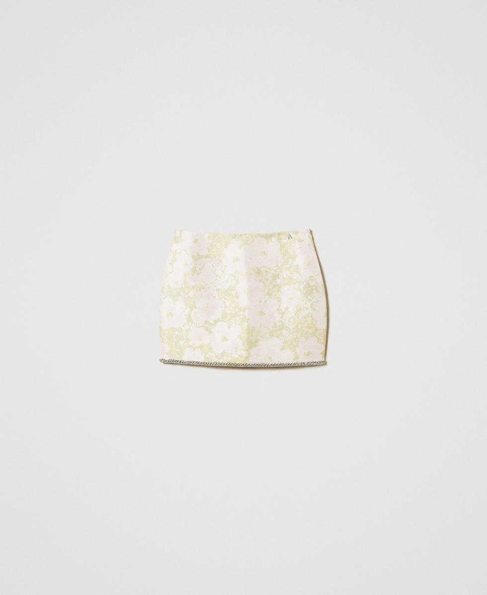 Jacquard-Minirock mit Handstickerei