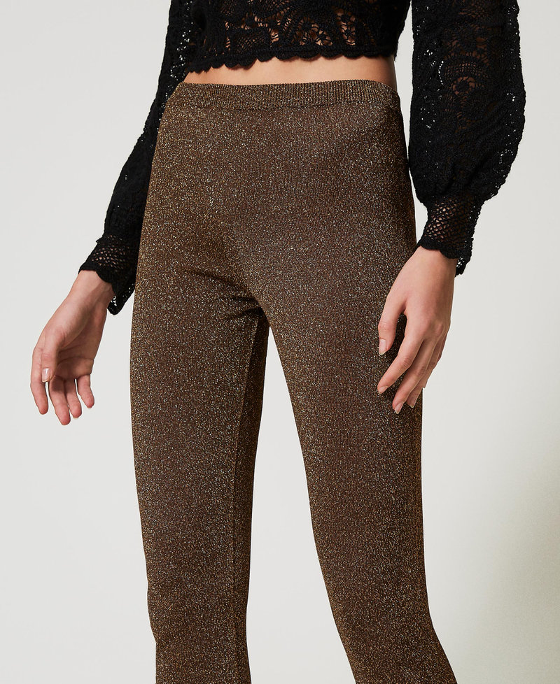 Flared knit trousers with lurex
