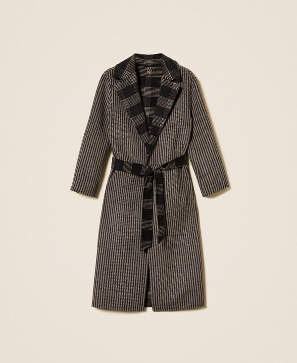 Double wool cloth reversible coat