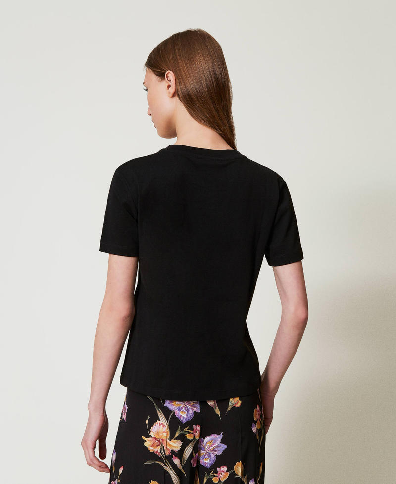 T-shirt with Oval T embroidery Black Woman 251TP2072_00006_03