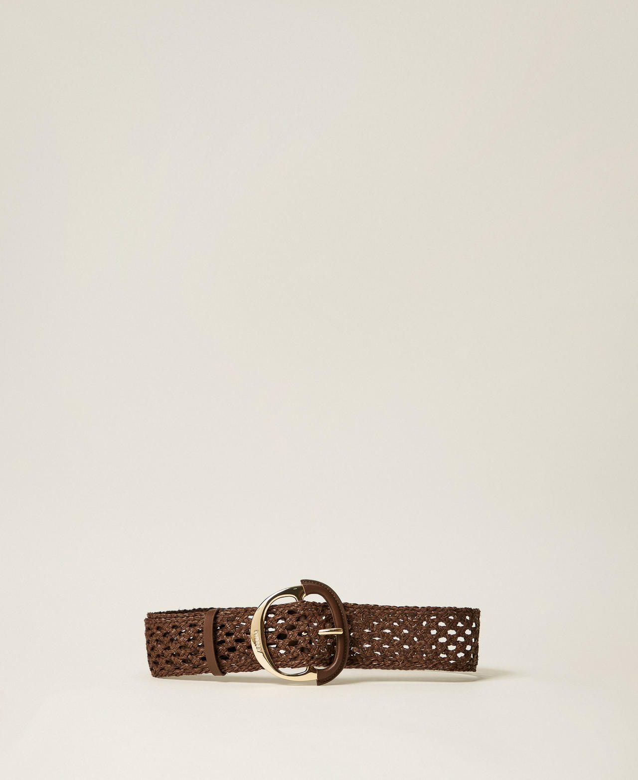 Ceinture avec finition tressée et grande boucle