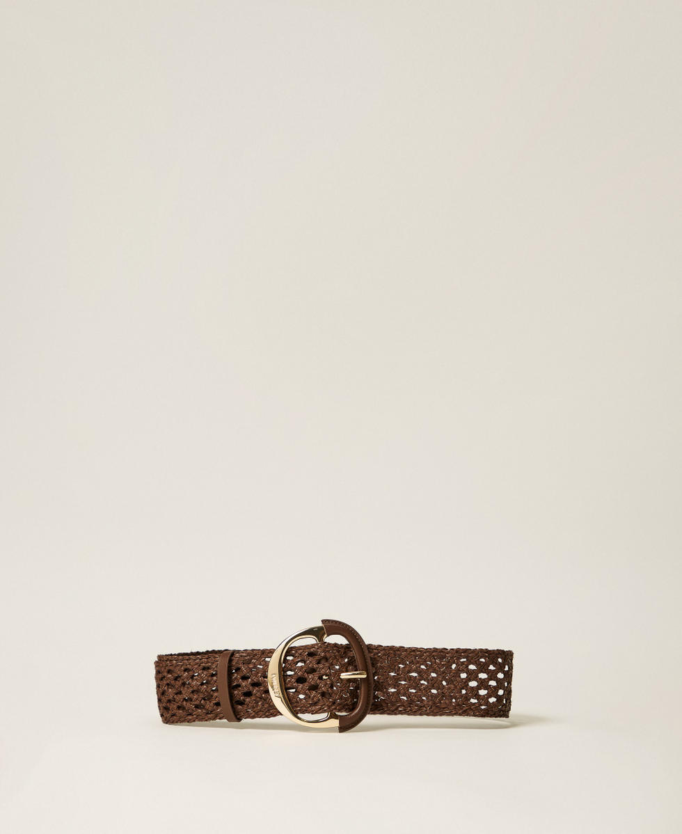 Intertwined belt with maxi buckle
