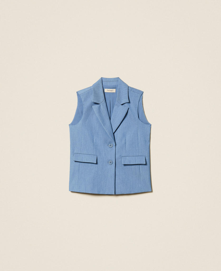 End-on-end cloth single-breasted sleeveless jacket Skyline Girl 261GJ2Q10_04614_S0