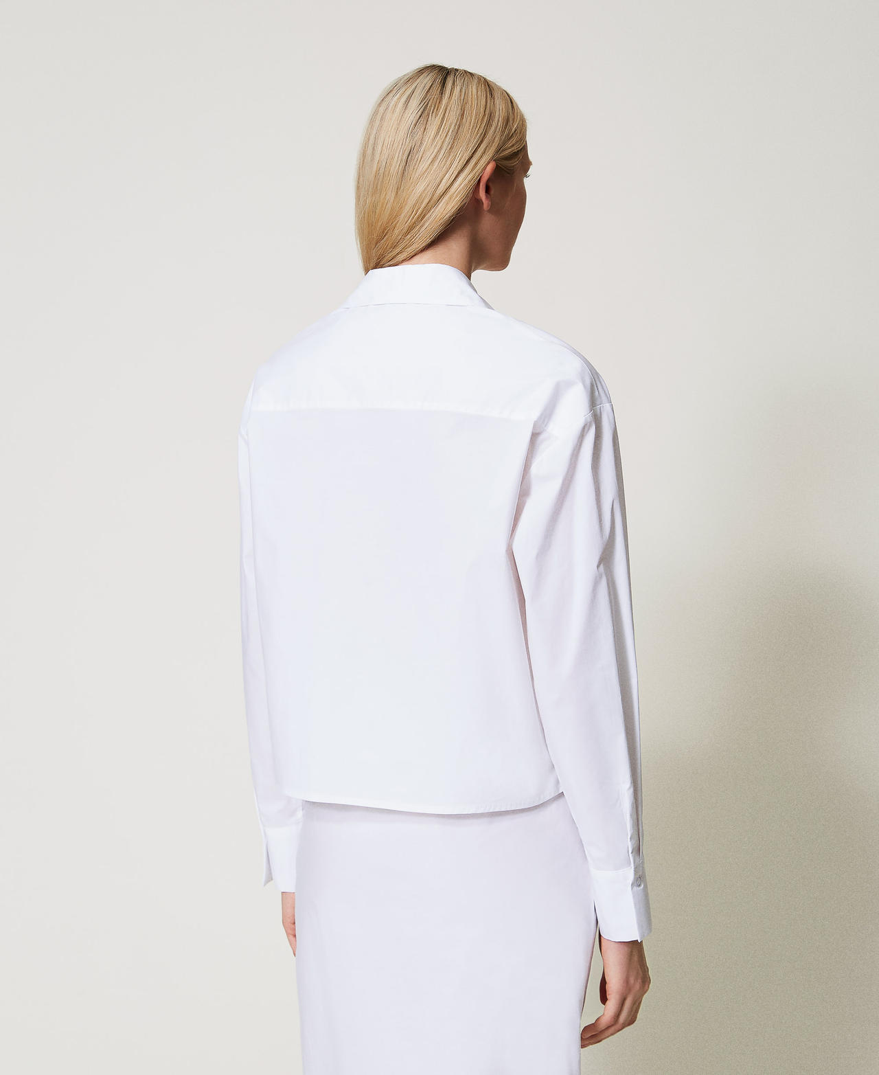 Chemise boxy en popeline Blanc Femme 251TF202A_00001_03