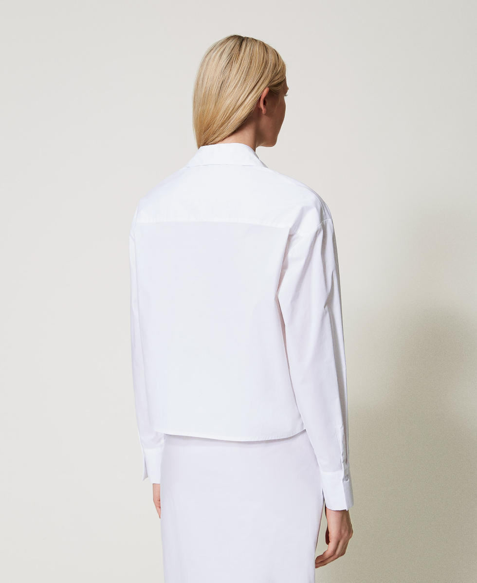 Camicia boxy in popeline Bianco Donna 251TF202A_00001_03