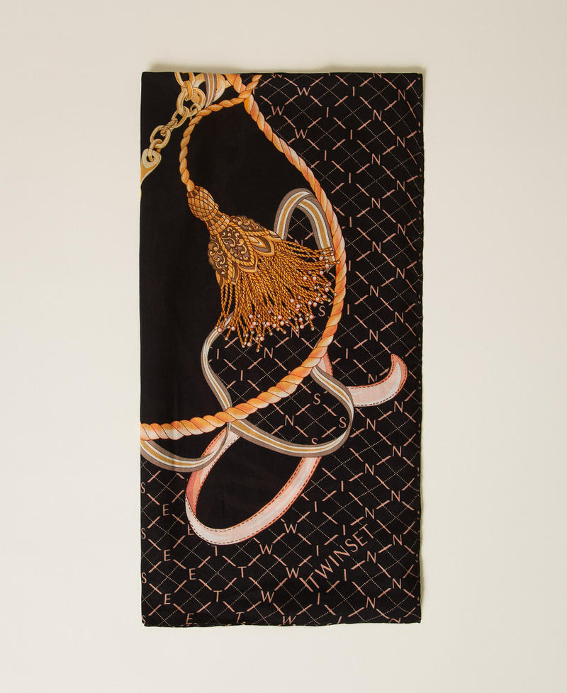 Chain print keffiyeh Black Charms Print Woman 261TA4420_13279_01