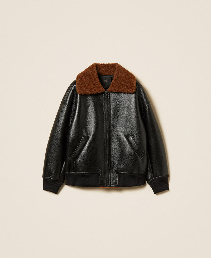 Bomber imbottito effetto montone Nero Donna 262AP2180_00006_S0