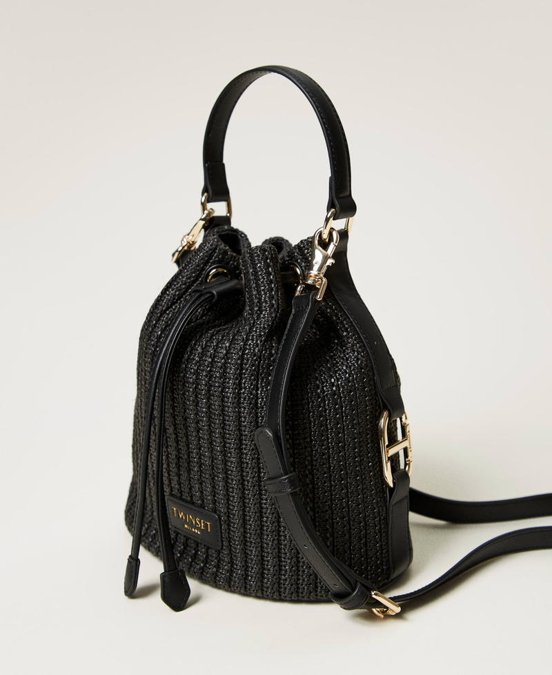 ‘Grace’ faux straw bucket bag Black Woman 251TB7381_00006_02