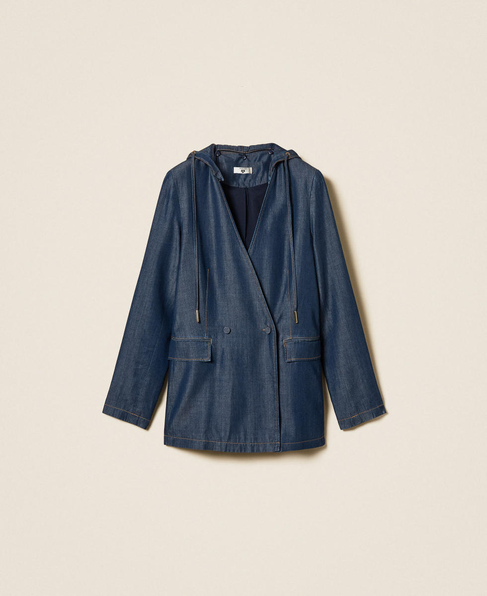 Giacca blazer in chambray
