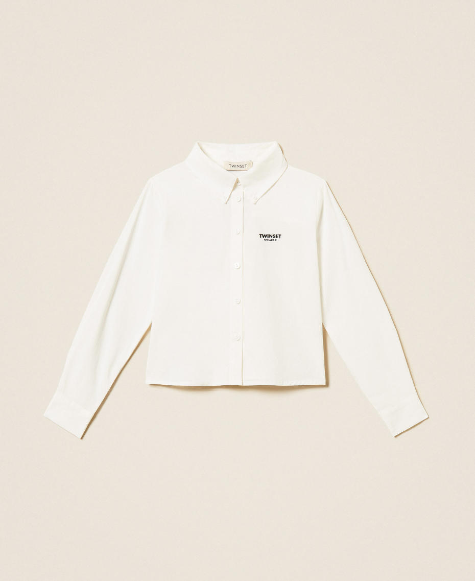 Poplin shirt with embroidered logo Off White Girl 262GJ2170_00526_S0