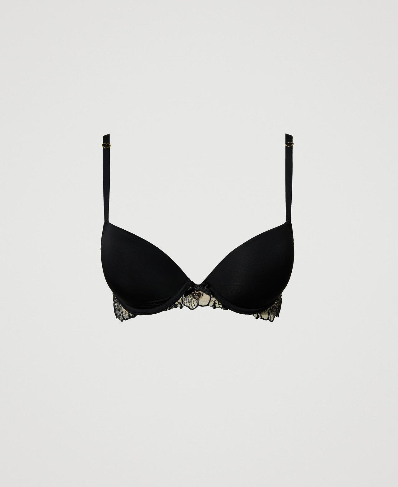 Scee by twin set Reggiseno push-up in tulle ricamato e charmeuse