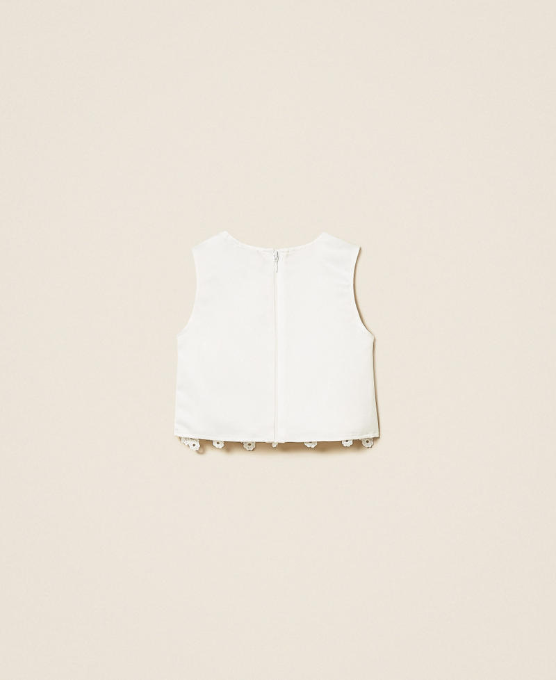 Girls&rsquo; cropped duchesse top Off White Girl 261GB2041_00526_S1