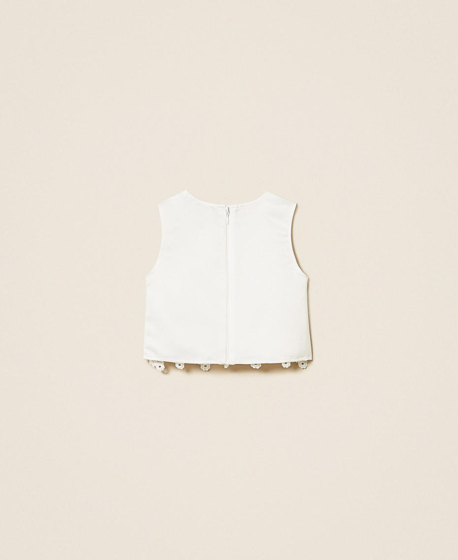 Girls&rsquo; cropped duchesse top Off White Girl 261GB2041_00526_S1