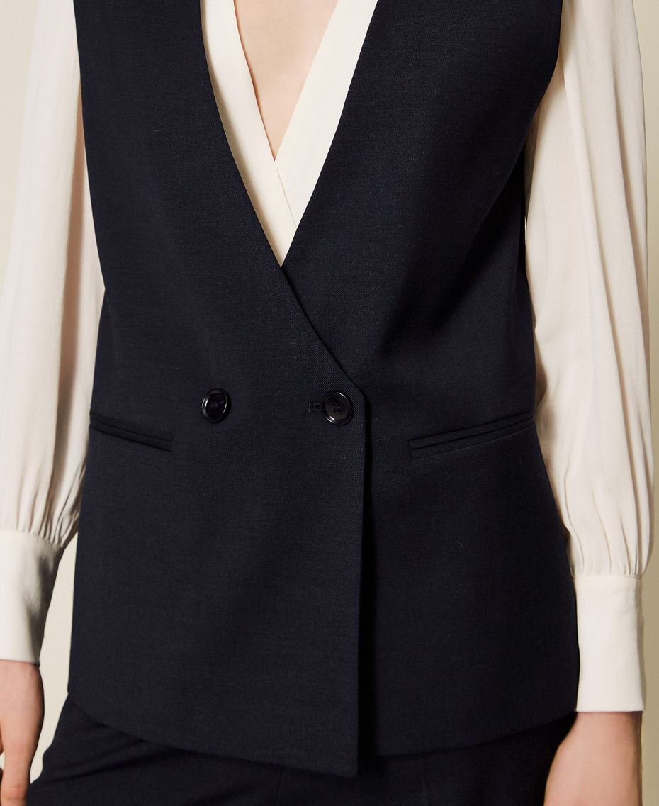 Wool blend waistcoat Classic Blue Woman 252TT2126_11956_05