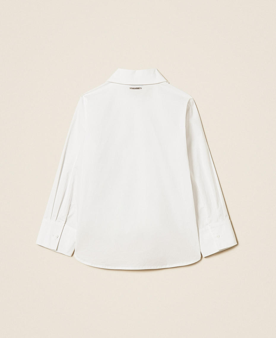 Hemdbluse aus Popeline mit Nieten Mattwei&szlig; M&auml;dchen 261GJ2018_00526_S1