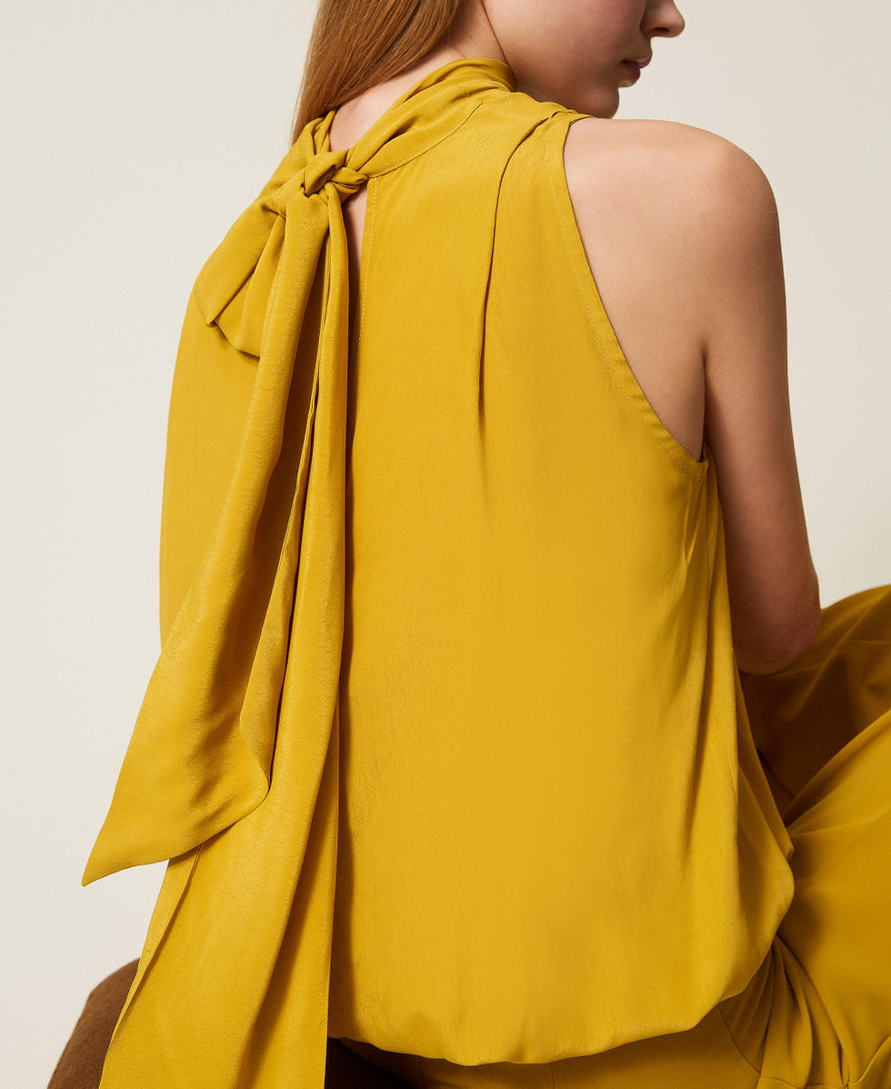 Cr&ecirc;pe de Chine top Mustard Yellow Woman 252TF2081_12607_04