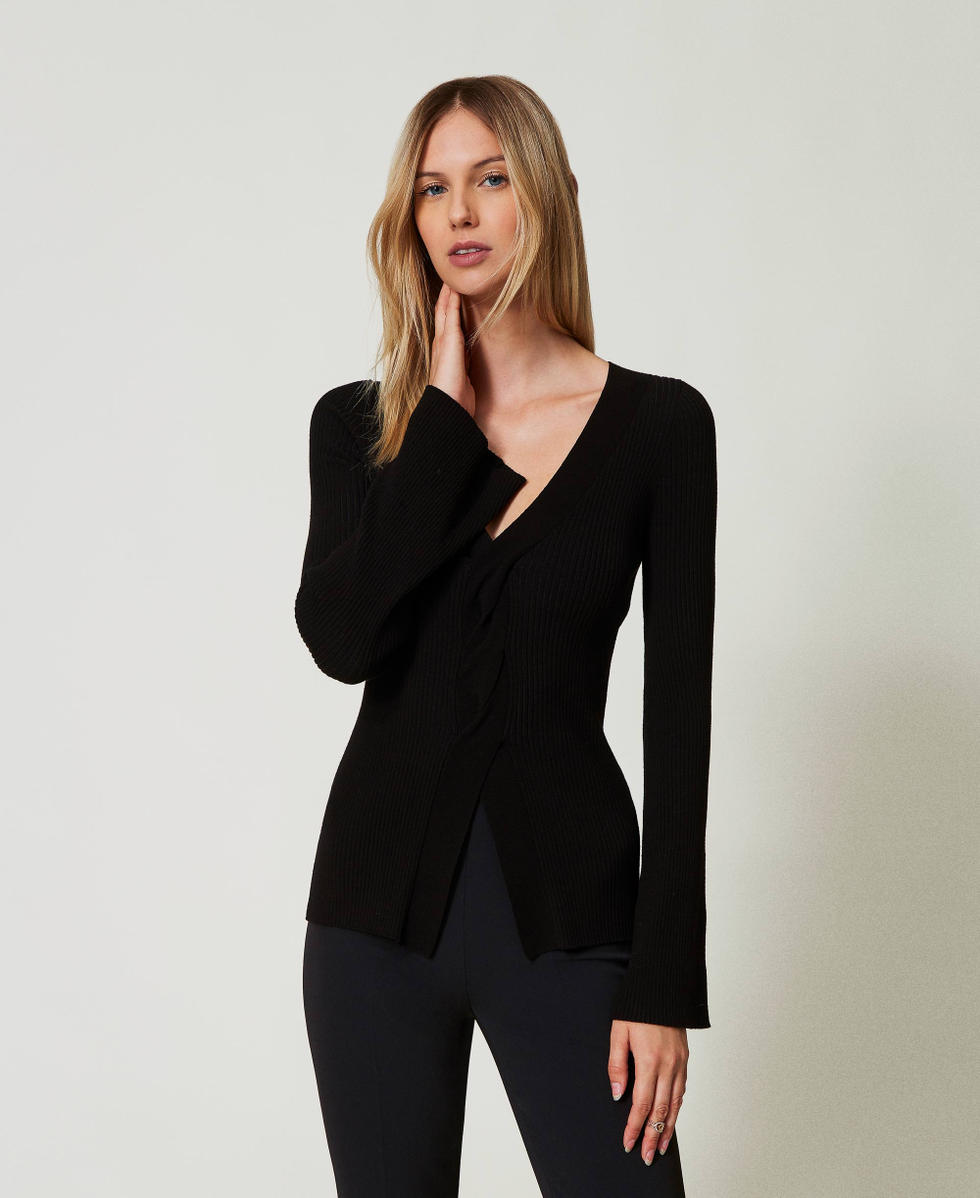 Black fitted jumper best sale