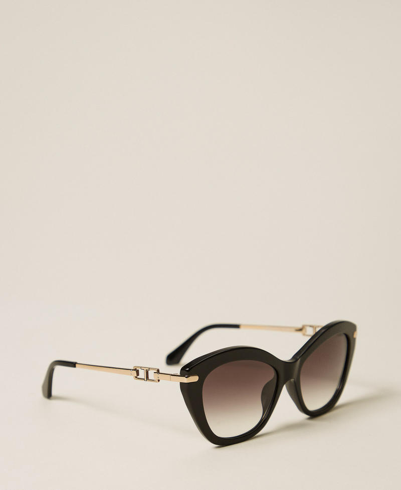 Occhiali da sole a farfalla in acetato Shiny Gold Donna 999TZ5097_14158_02