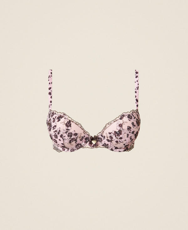 Floral print push-up bra