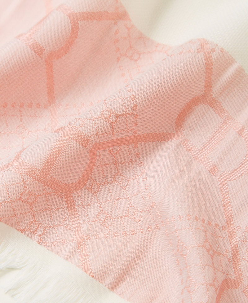Stola jacquard multicolor con Oval T